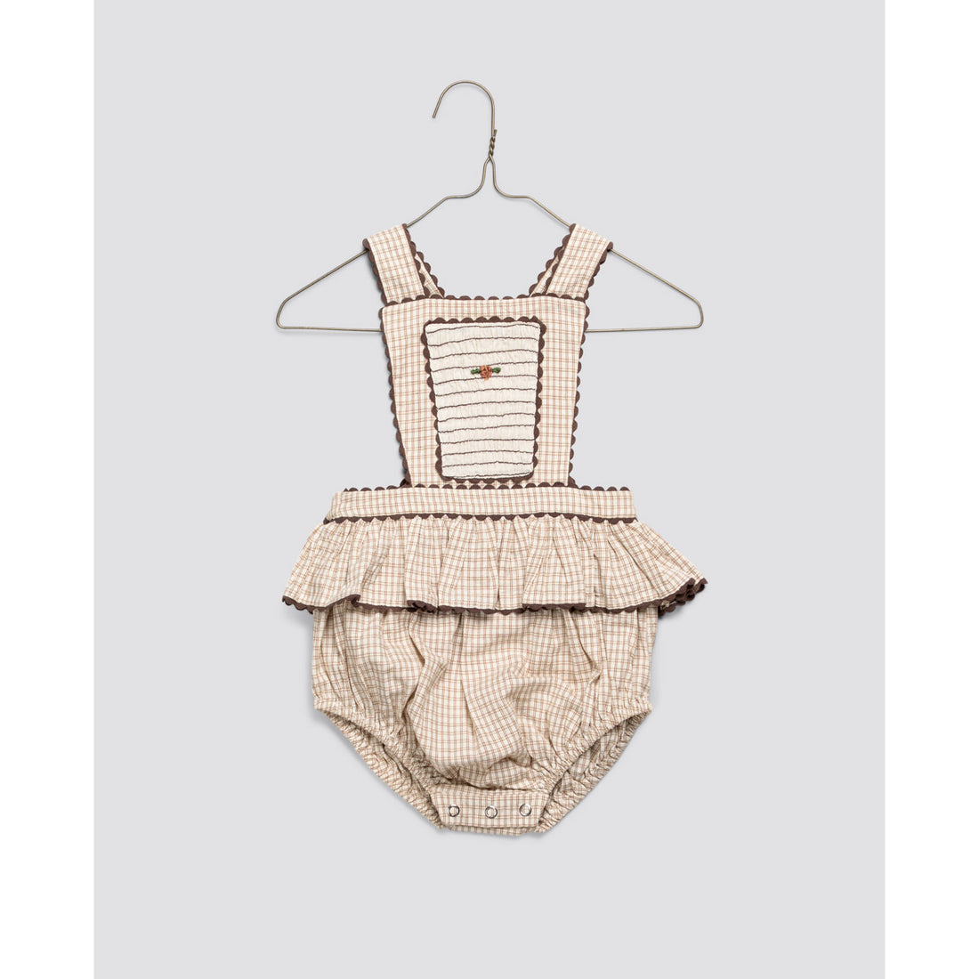 Little Cotton Clothes Straw Check Dhalia Romper