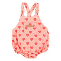 Piupiuchick Pink/Red Hearts All Over Romper