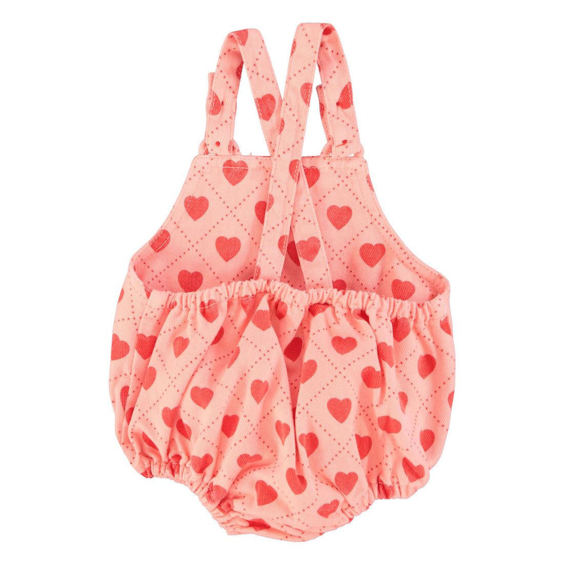 Piupiuchick Pink/Red Hearts All Over Romper