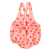 Piupiuchick Pink/Red Hearts All Over Romper