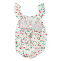 Piupiuchick Ecru/Red Flowers All Over Romper