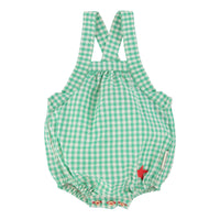 Piupiuchick Green/Ecru Checkered Romper
