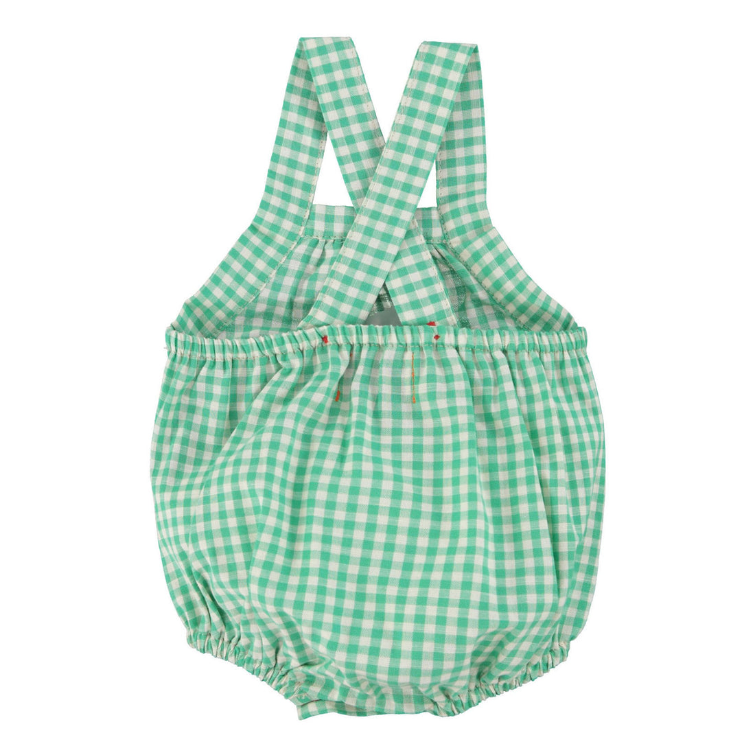 Piupiuchick Green/Ecru Checkered Romper