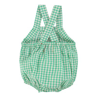 Piupiuchick Green/Ecru Checkered Romper