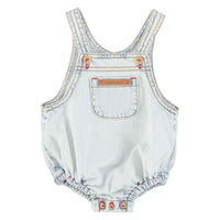 Piupiuchick Washed Light Blue Denim Romper
