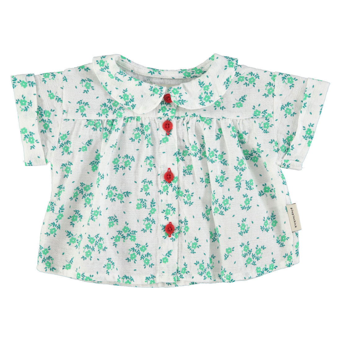 Piupiuchick Ecru/Green Flowers All Over Shirt