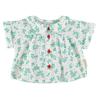 Piupiuchick Ecru/Green Flowers All Over Shirt