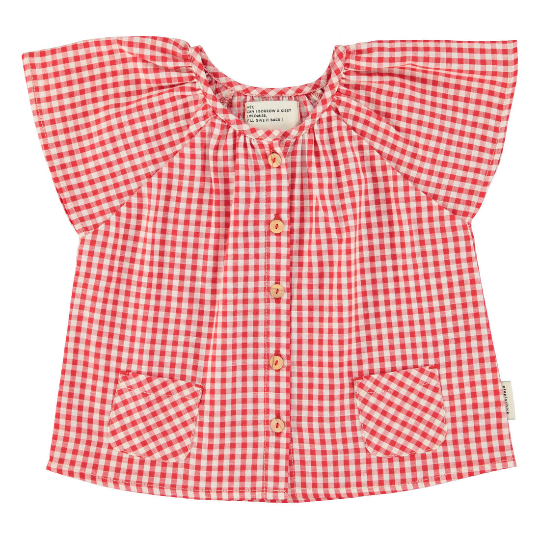 Piupiuchick Red/Ecru Checkered Blouse