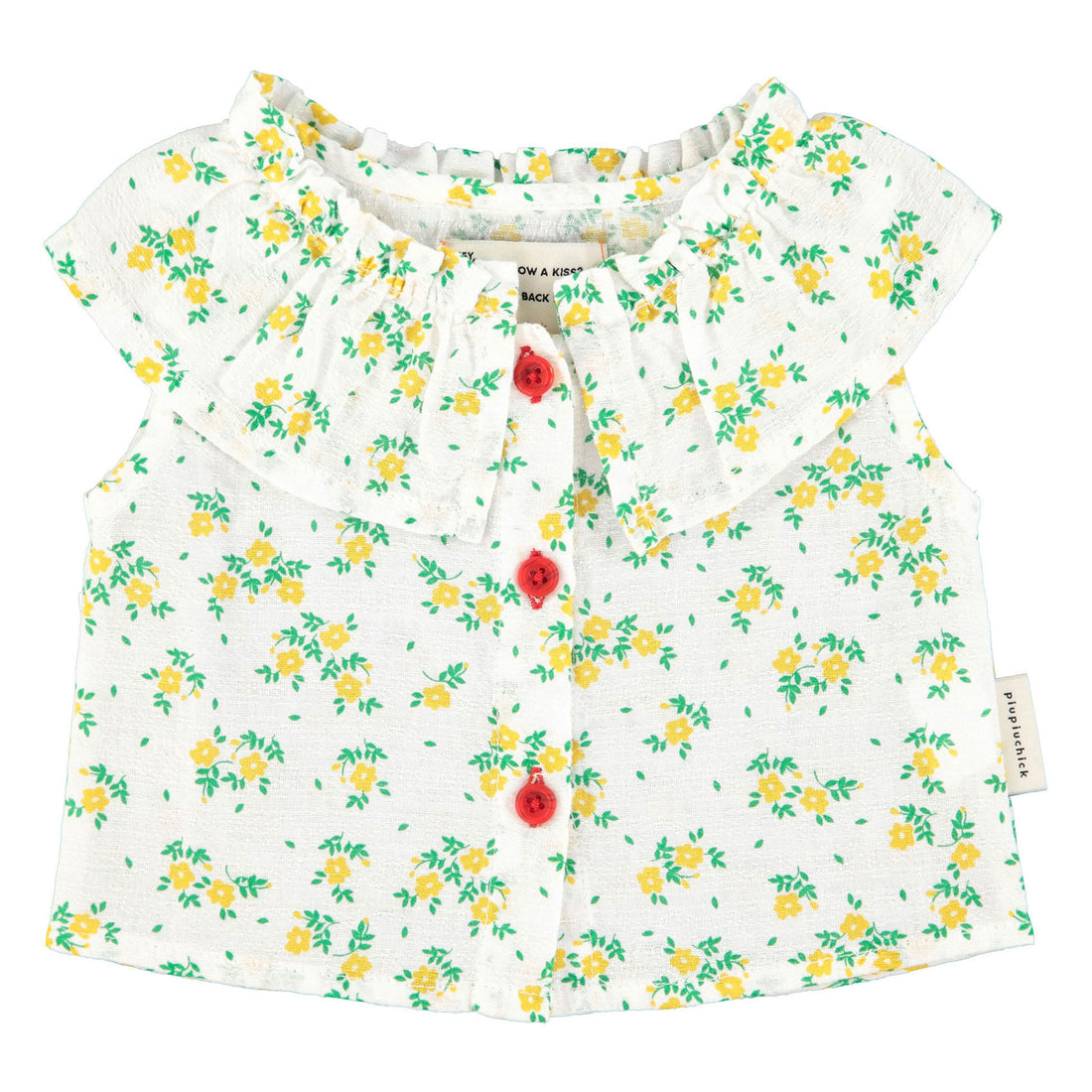 Piupiuchick Ecru/Yellow Flowers All Over Blouse
