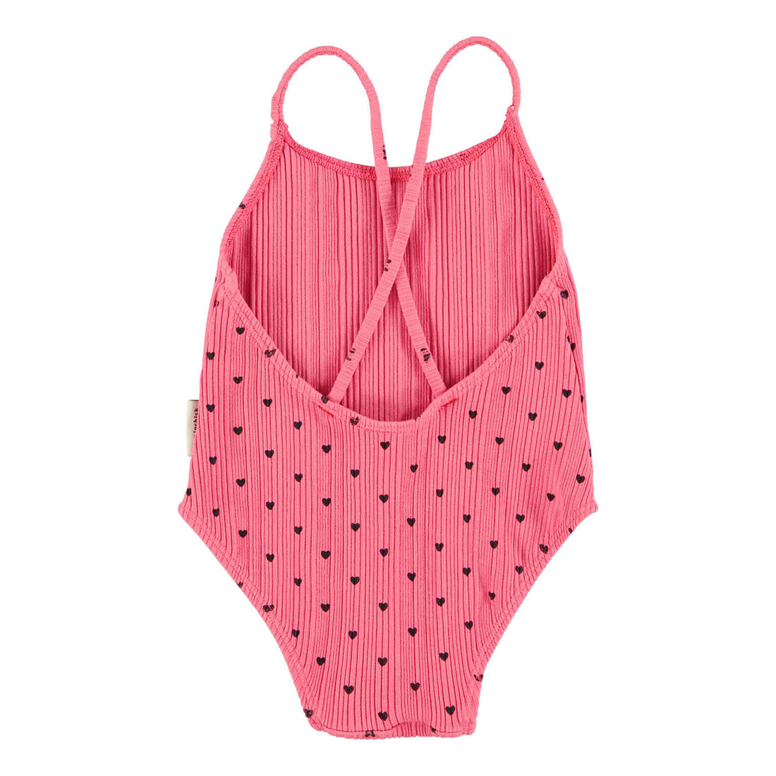 Piupiuchick Pink/Black Hearts All Over Swimsuit
