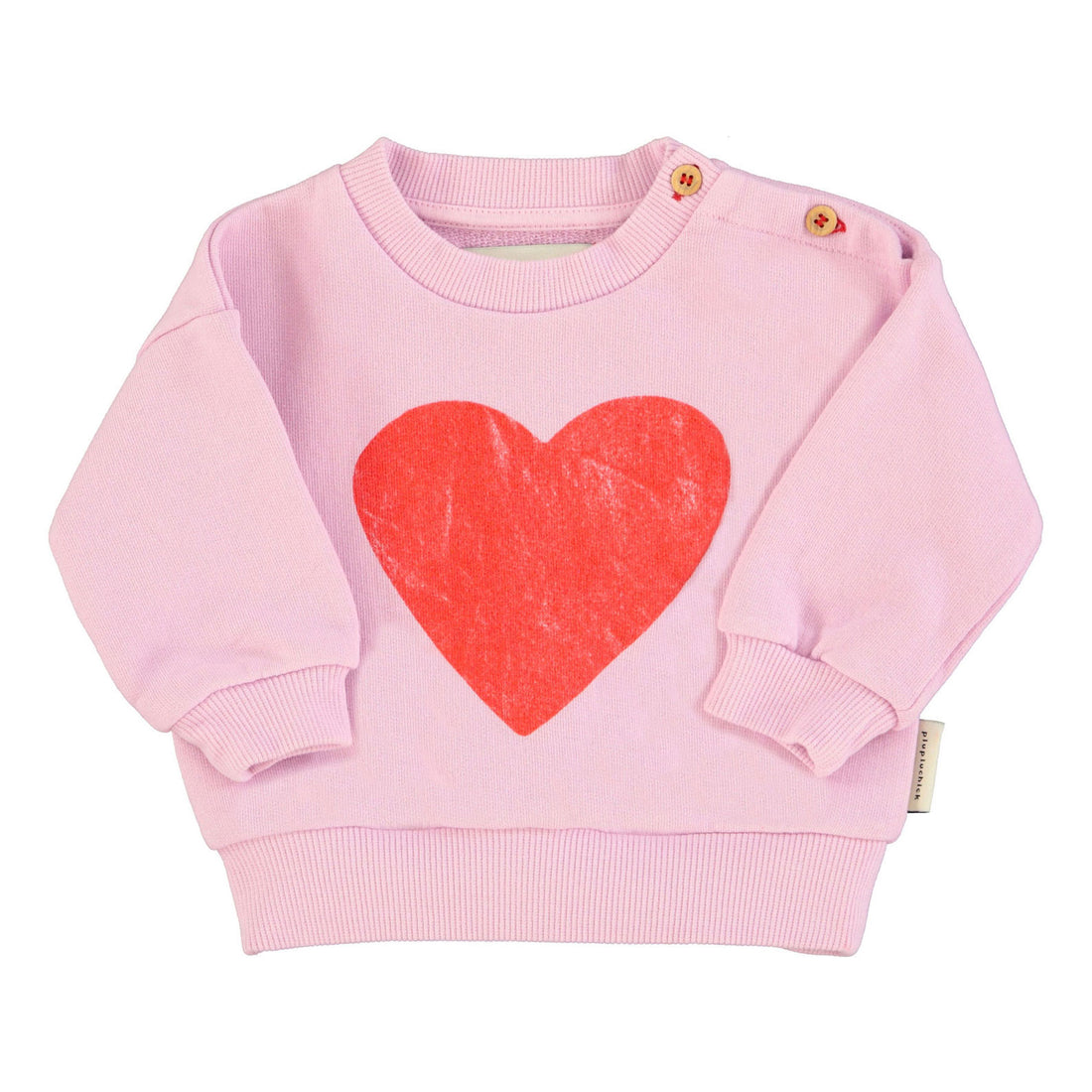 Piupiuchick Lilac/Red Heart Print Baby Sweatshirt