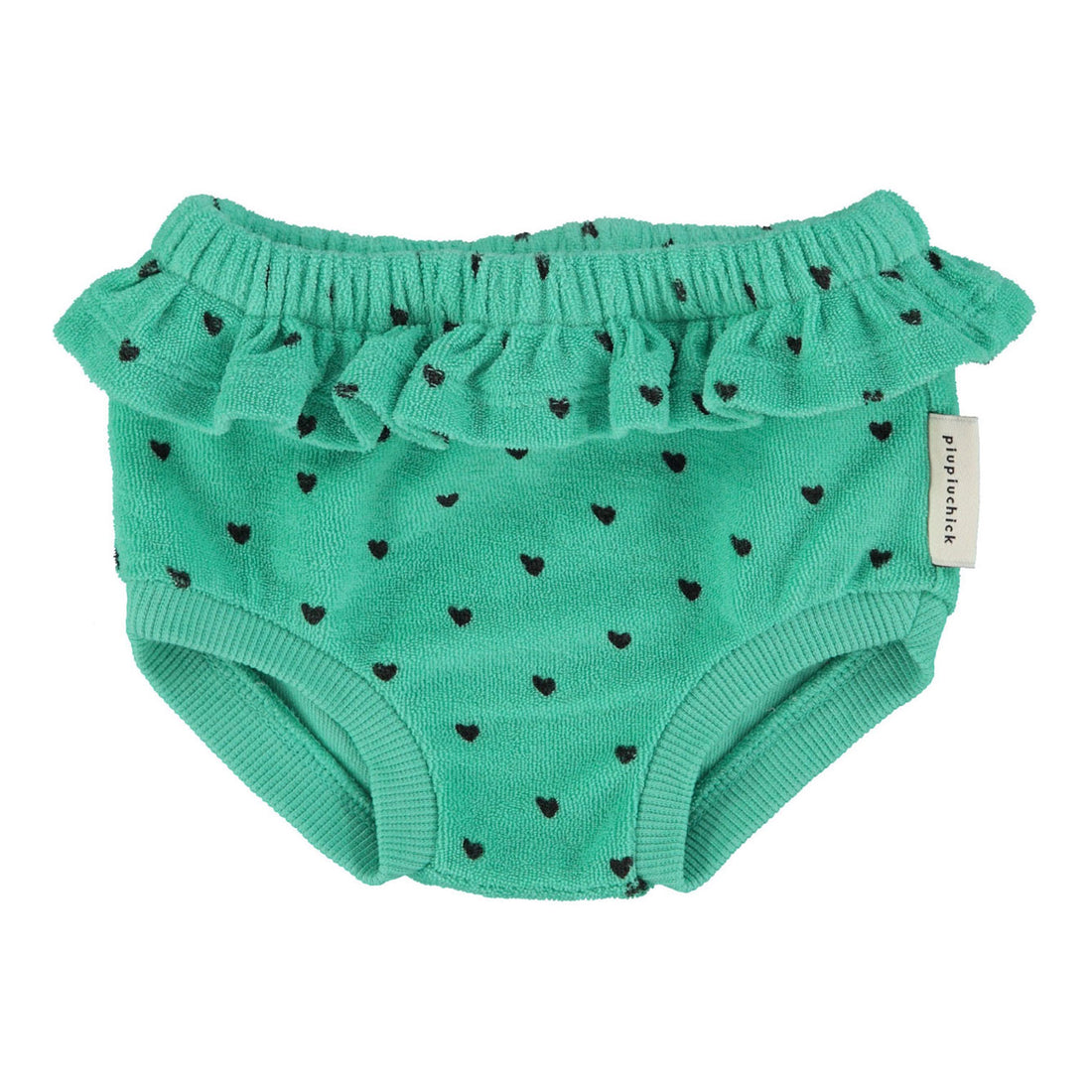 Piupiuchick Green/Black Hearts All Over High Waisted Shorties