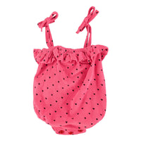 Piupiuchick Pink/Black Hearts All Over Baby Romper
