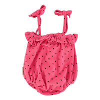 Piupiuchick Pink/Black Hearts All Over Baby Romper