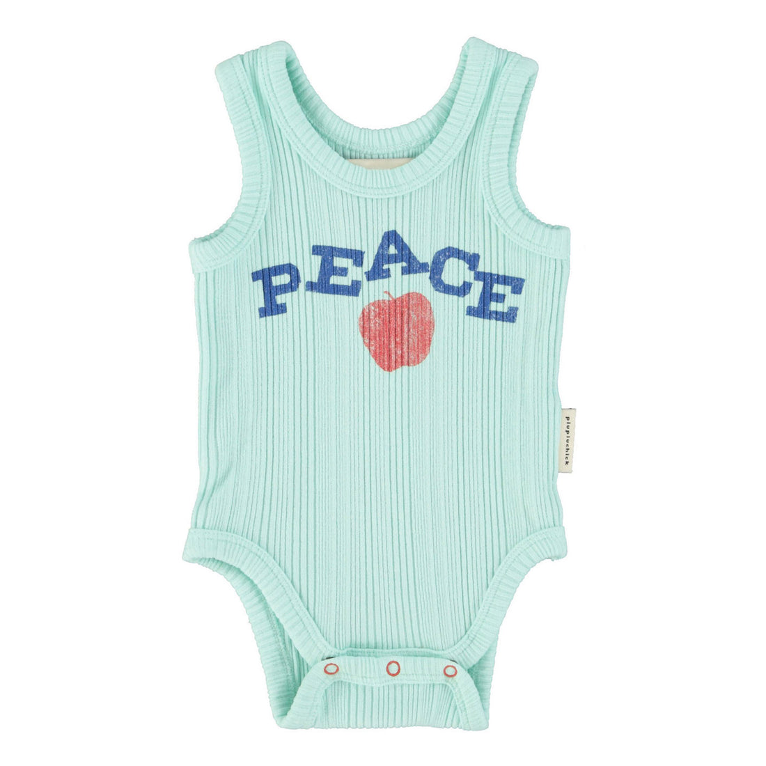 Piupiuchick Light Blue "Peace" Print Bodysuit