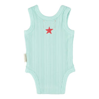 Piupiuchick Light Blue "Peace" Print Bodysuit