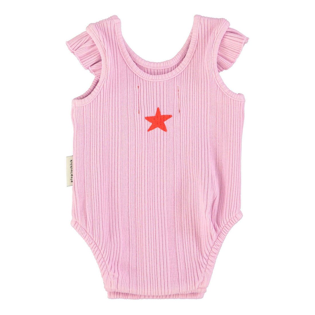 Piupiuchick Lilac/Red Heart Print Bodysuit