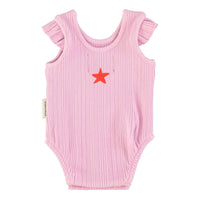 Piupiuchick Lilac/Red Heart Print Bodysuit