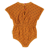 Piupiuchick Camel/Black Hearts All Over Playsuit