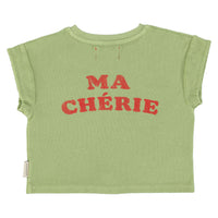Piupiuchick Light Olive Cherry Print Baby T-Shirt