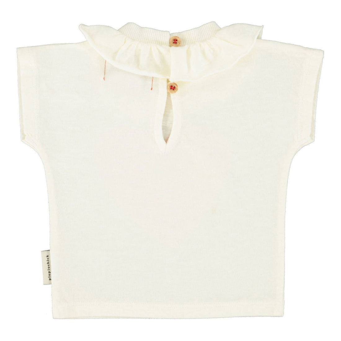 Piupiuchick Ecru/Red Heart Print Baby T-Shirt