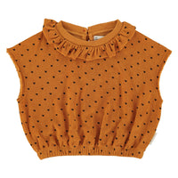 Piupiuchick Camel/Black Hearts All Over Top