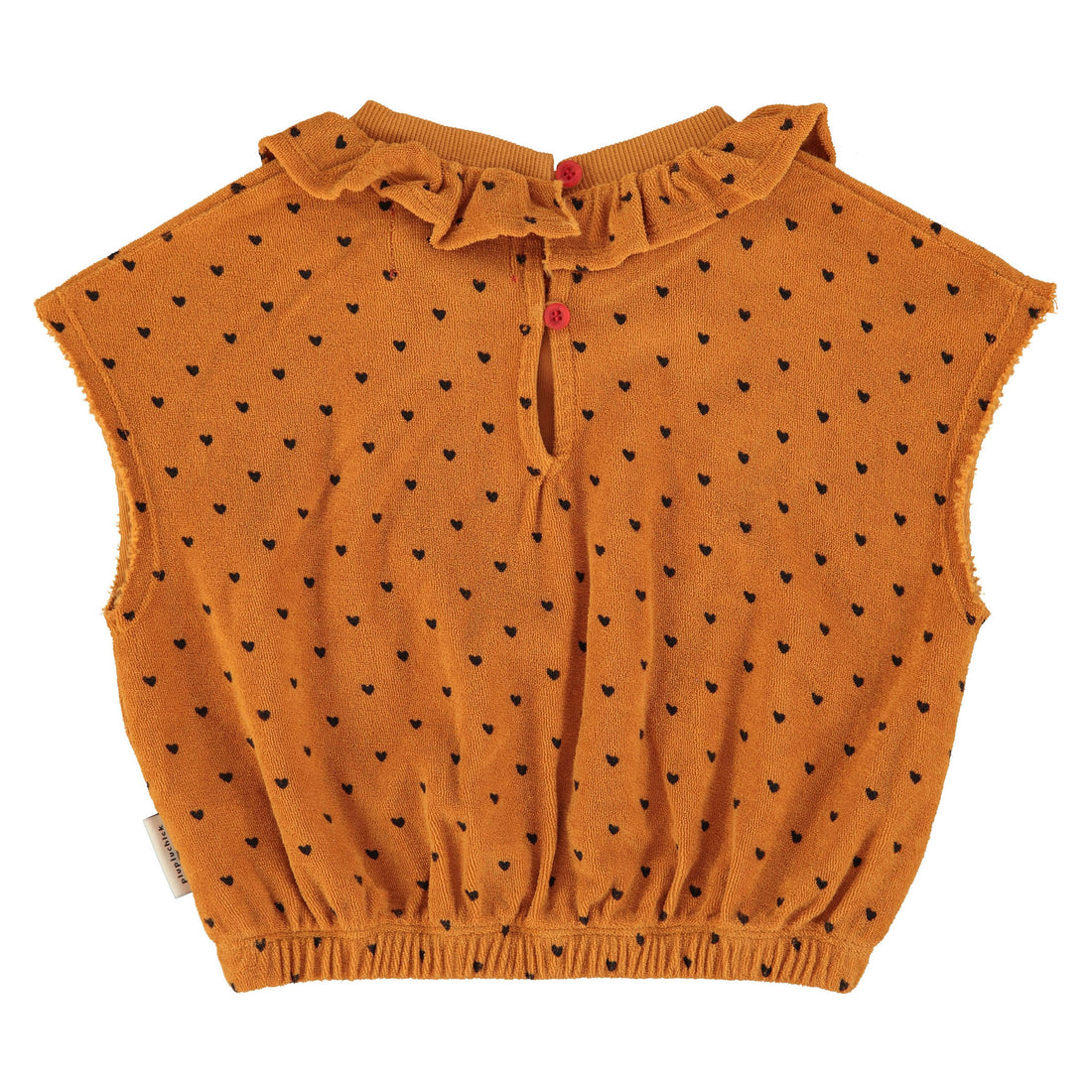Piupiuchick Camel/Black Hearts All Over Top