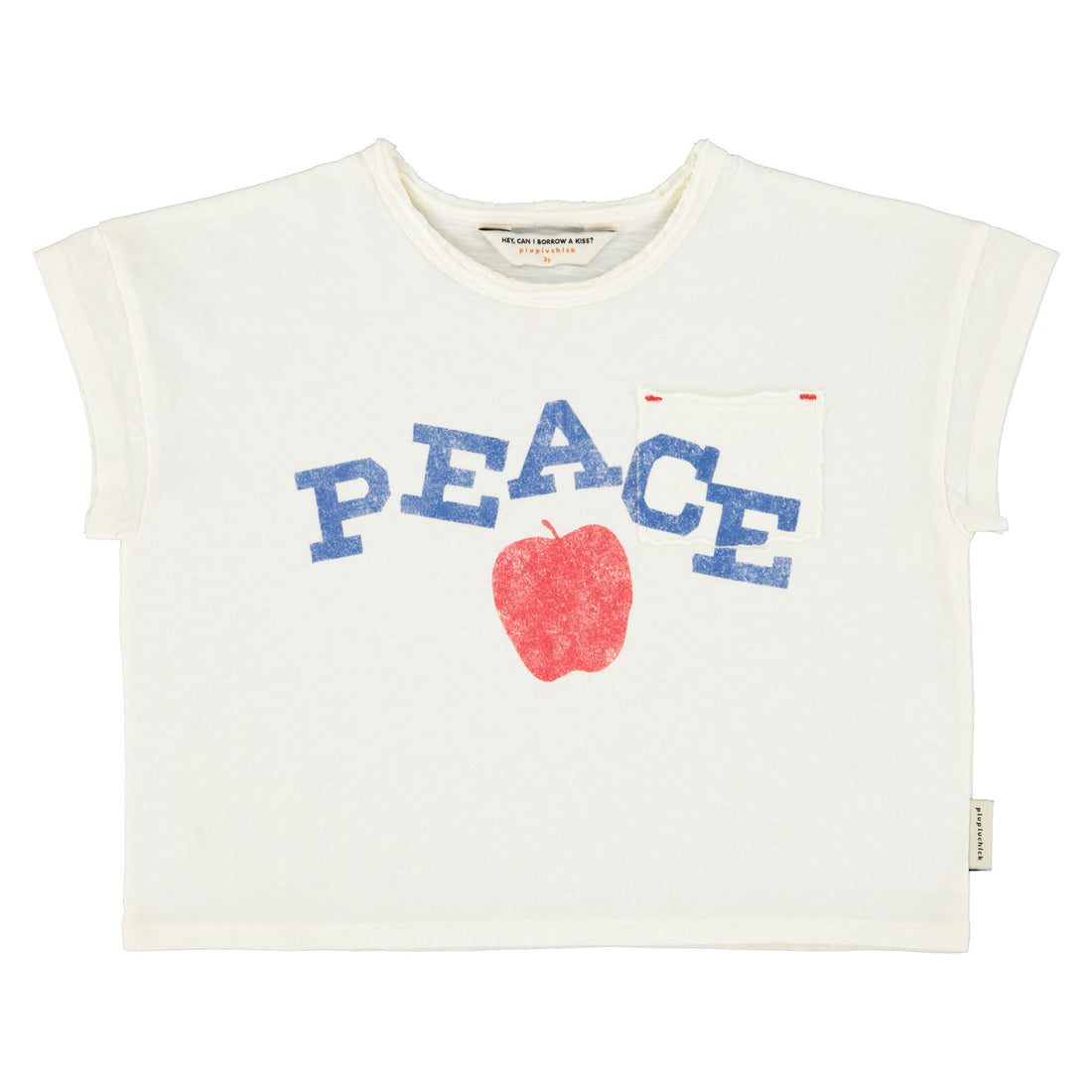 Piupiuchick Ecru "Peace" Print T-Shirt