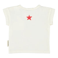 Piupiuchick Ecru "Peace" Print Baby T-Shirt