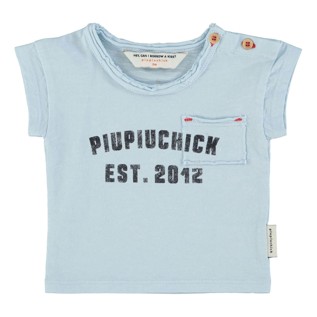 Piupiuchick Light Blue "Piupiuchick" Print Baby T-Shirt