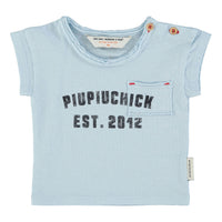 Piupiuchick Light Blue "Piupiuchick" Print Baby T-Shirt
