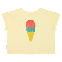Piupiuchick Light Yellow "Beach Bar" Print T-Shirt