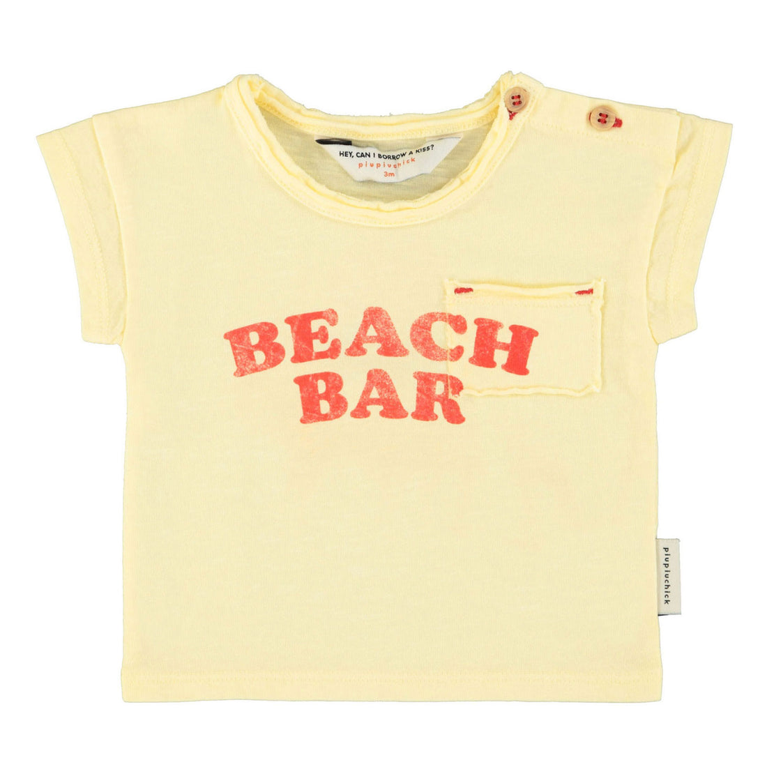Piupiuchick Light Yellow "Beach Bar" Print Baby T-Shirt