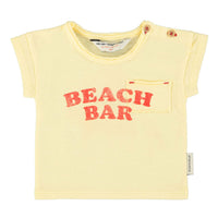 Piupiuchick Light Yellow "Beach Bar" Print Baby T-Shirt