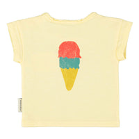Piupiuchick Light Yellow "Beach Bar" Print Baby T-Shirt