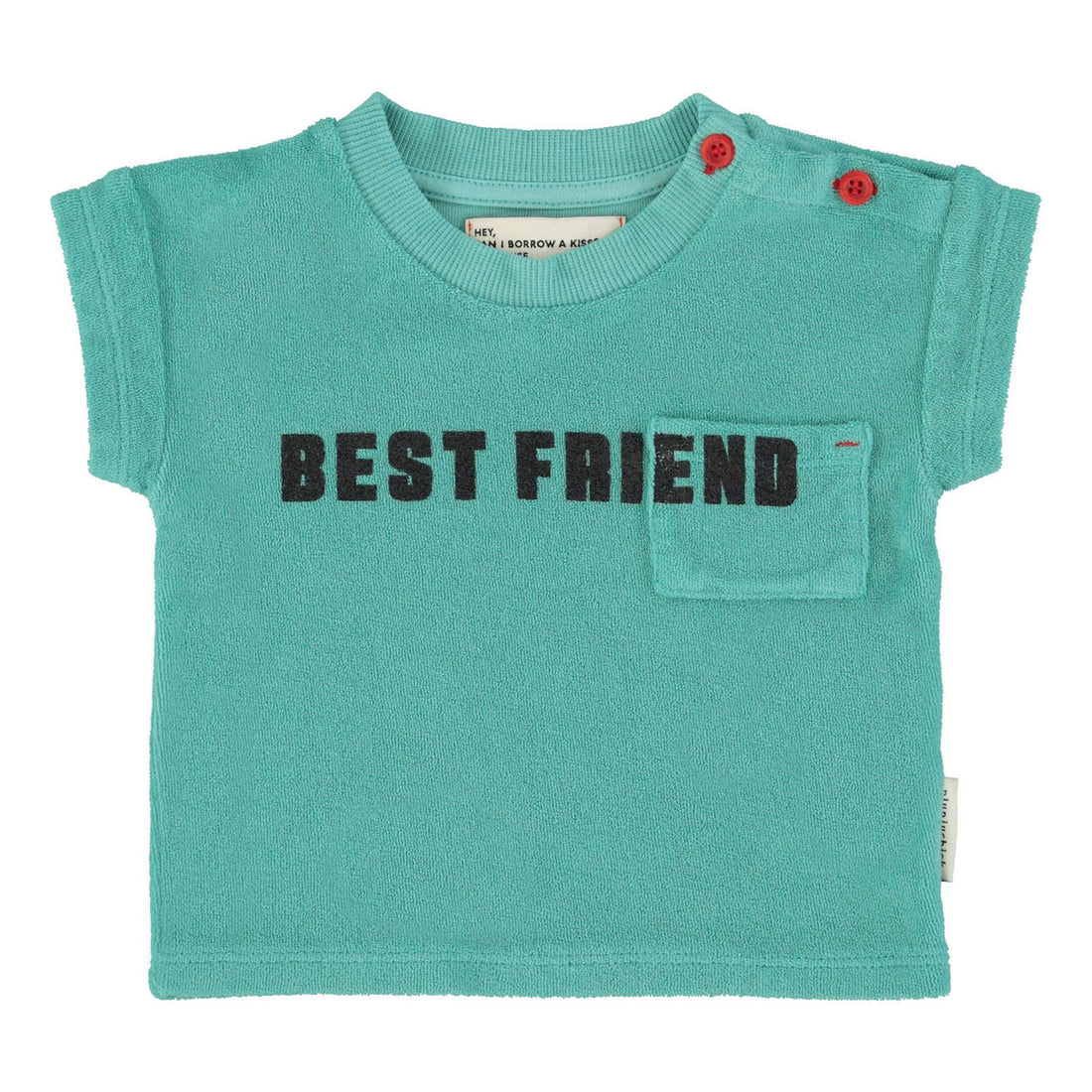 Piupiuchick Turquoise "Best Friend" Print Baby T-Shirt