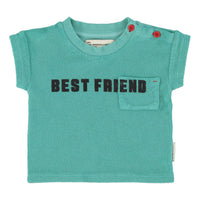 Piupiuchick Turquoise "Best Friend" Print Baby T-Shirt