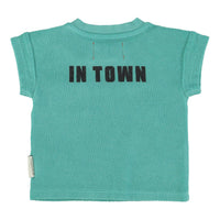 Piupiuchick Turquoise "Best Friend" Print Baby T-Shirt