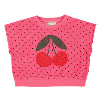 Piupiuchick Pink Cherry Print Sweatshirt