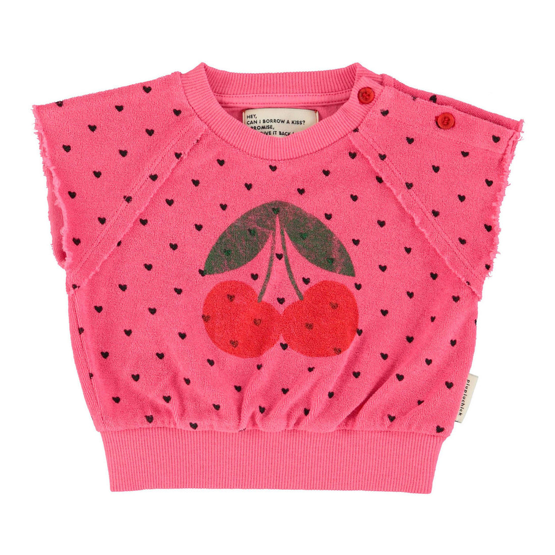 Piupiuchick Pink Cherry Print Sweatshirt