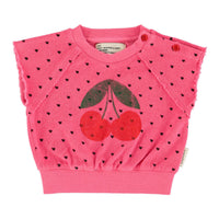 Piupiuchick Pink Cherry Print Sweatshirt