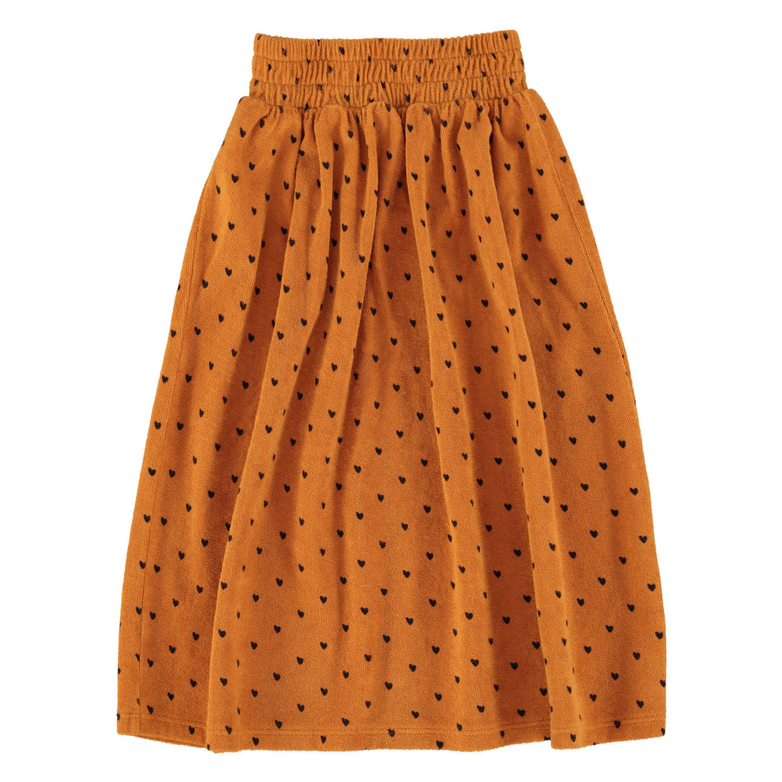 Piupiuchick Camel/Black Hearts All Over Long Skirt