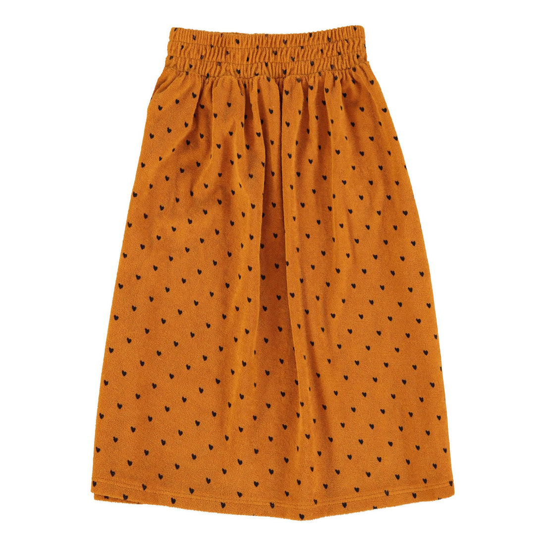 Piupiuchick Camel/Black Hearts All Over Long Skirt