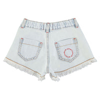 Piupiuchick Washed Light Blue Denim Shorts