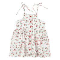 Piupiuchick Ecru/Red Flowers All Over Dress