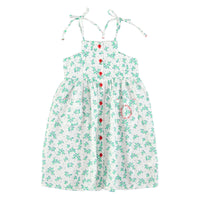Piupiuchick Ecru/Green Flowers All Over Long Dress