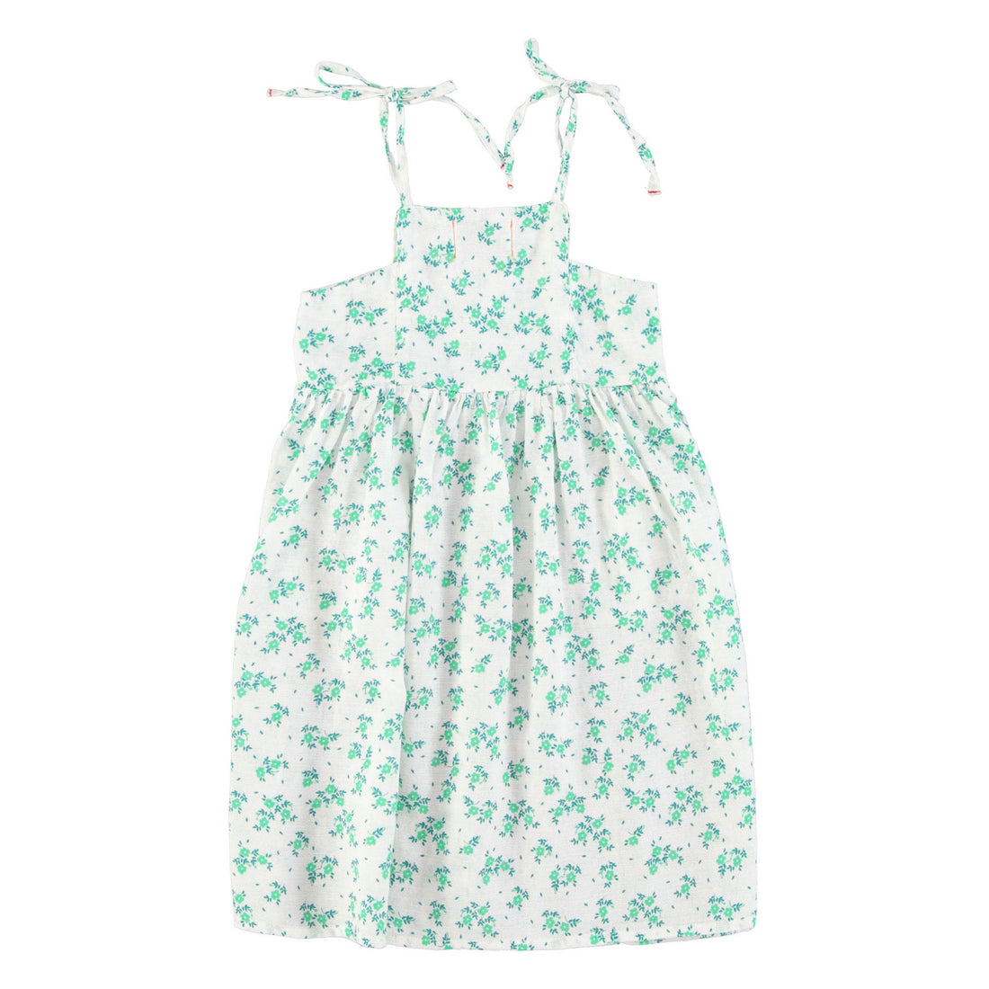 Piupiuchick Ecru/Green Flowers All Over Long Dress