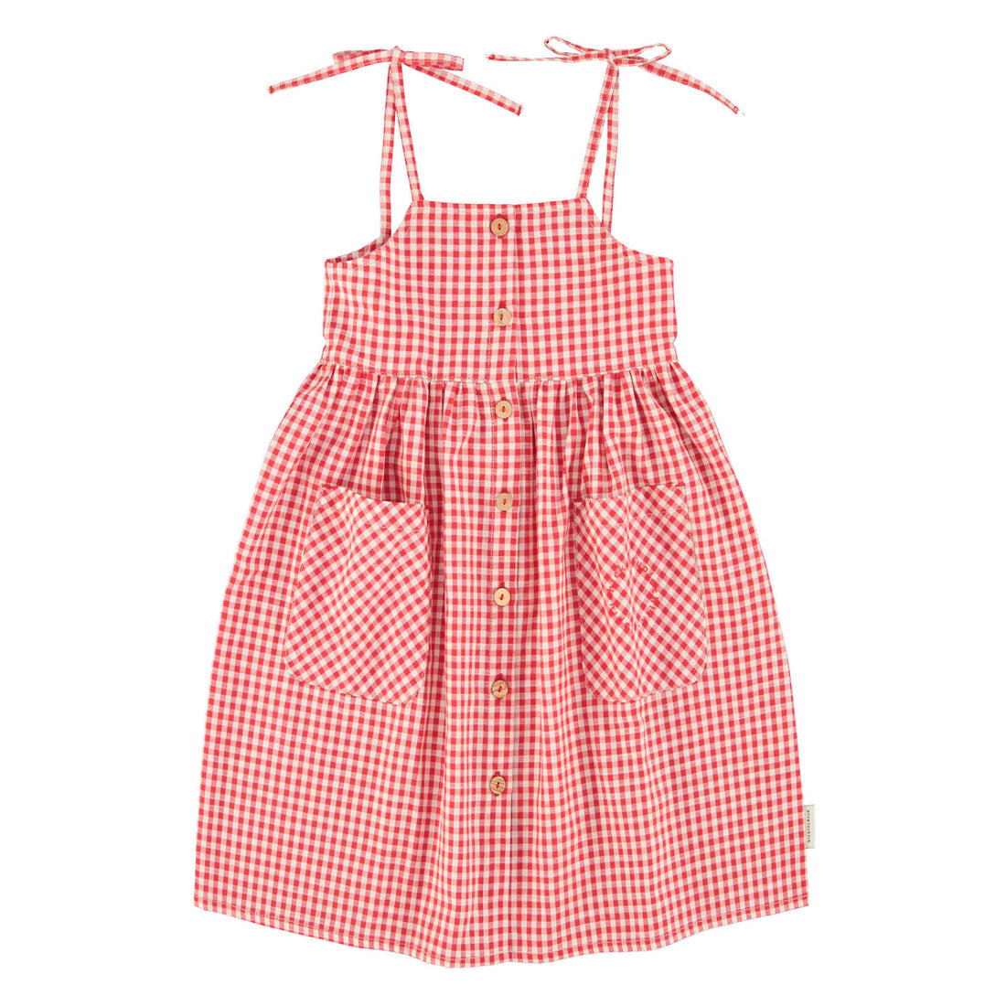 Piupiuchick Red/Ecru Checkered Long Dress