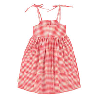 Piupiuchick Red/Ecru Checkered Long Dress