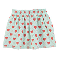 Piupiuchick Light Blue/Red Hearts All Over Skirt